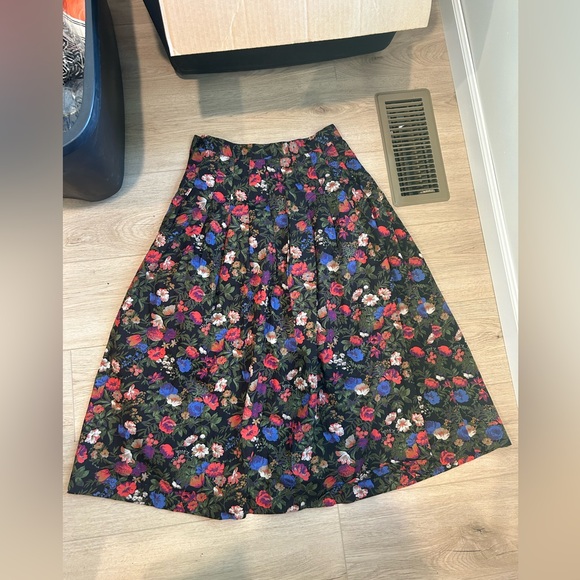 Abercrombie & Fitch Vintage Maxi Y2K Skirt Womens Floral Print Pleated 10 - Picture 7 of 10